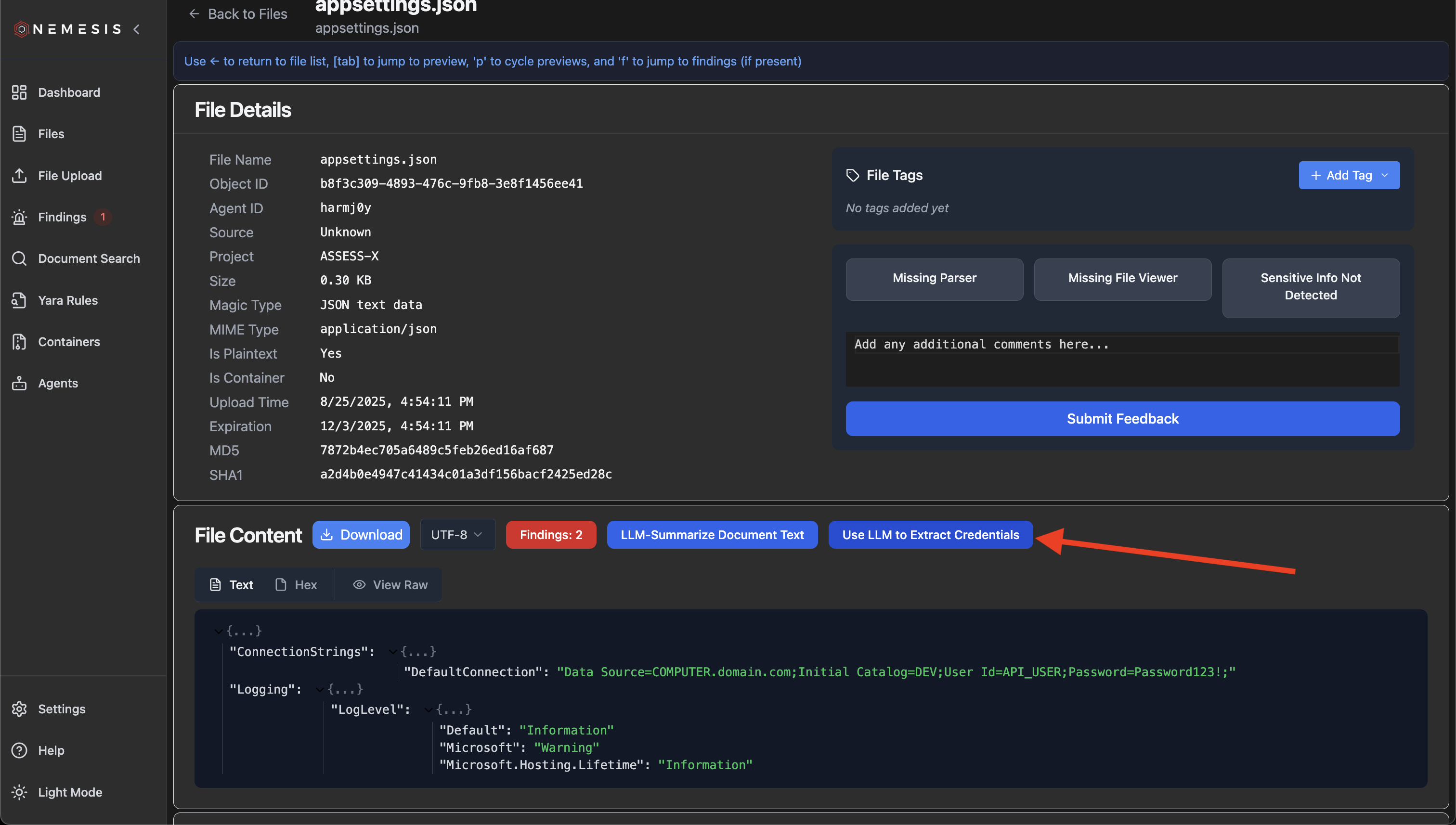 Agent Credential Extraction