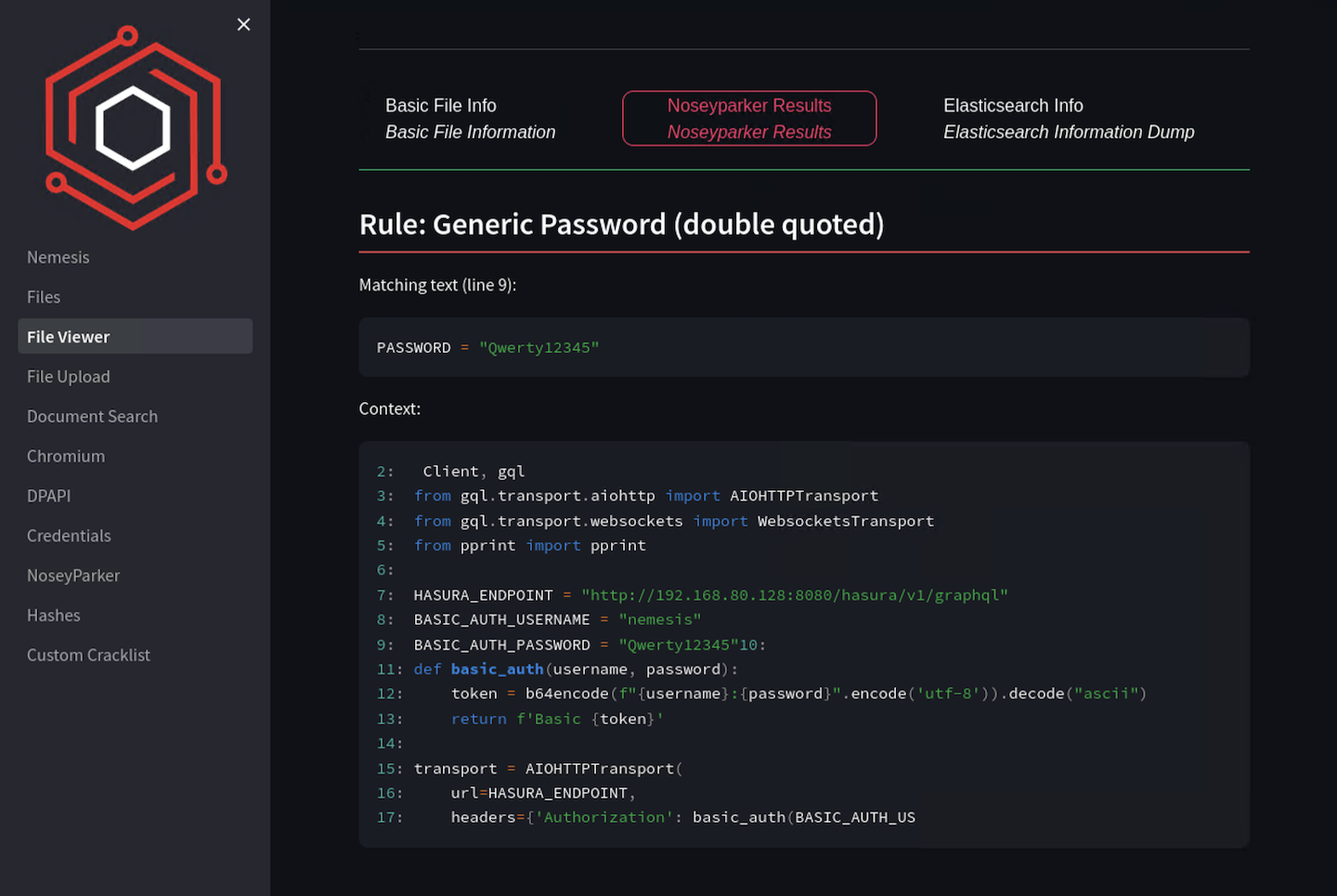 Nemesis Dashboard File Notes